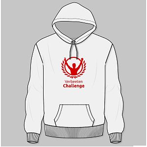 Hoodie heren wit verbeeten challenge
