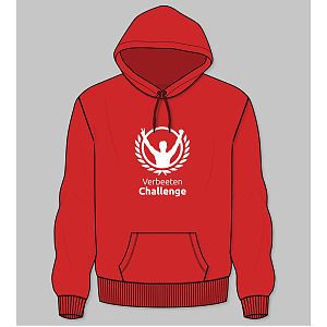 Hoodie dames rood verbeeten challenge